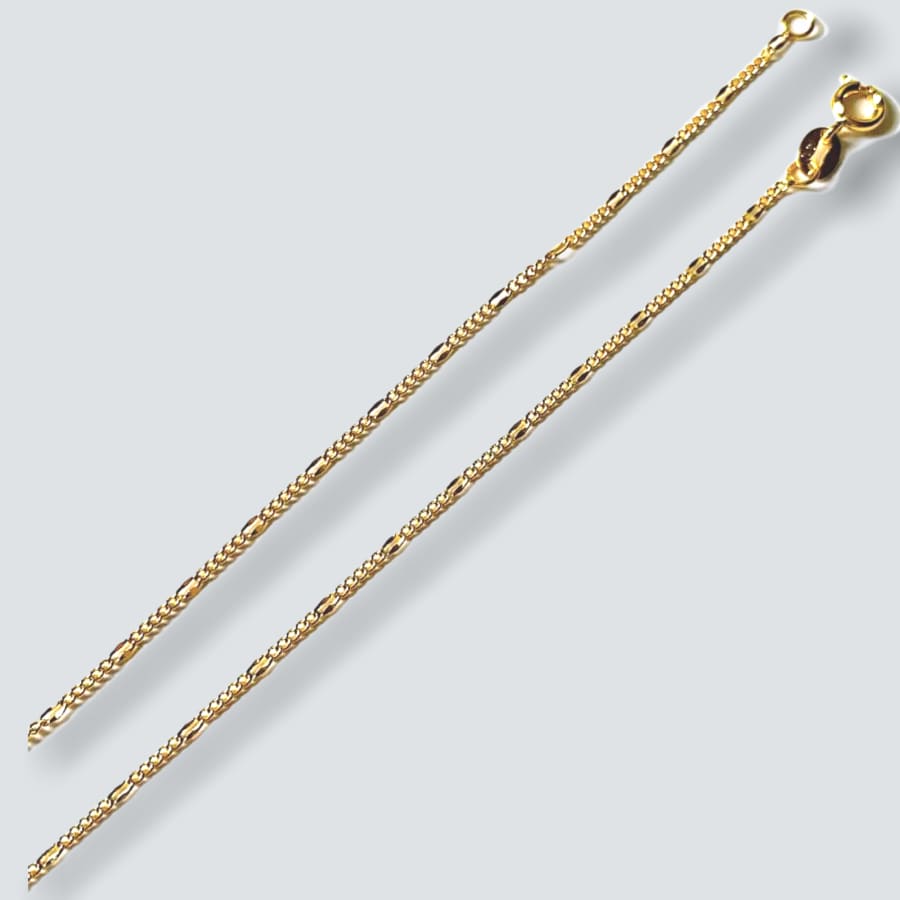 Figaro curb 2mm 18k gold plated chain chains