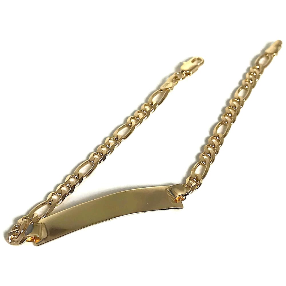 Figaro curb 4mm link id 18kts of gold plated bracelet 8.5 bracelet