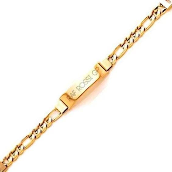 Figaro curb 4mm link id 18kts of gold plated bracelet 8.5 bracelet