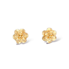 Filigree rose studs earrings in 18k of gold plated earrings