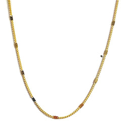 Flat curb 1mm 18k gold plated chain chains