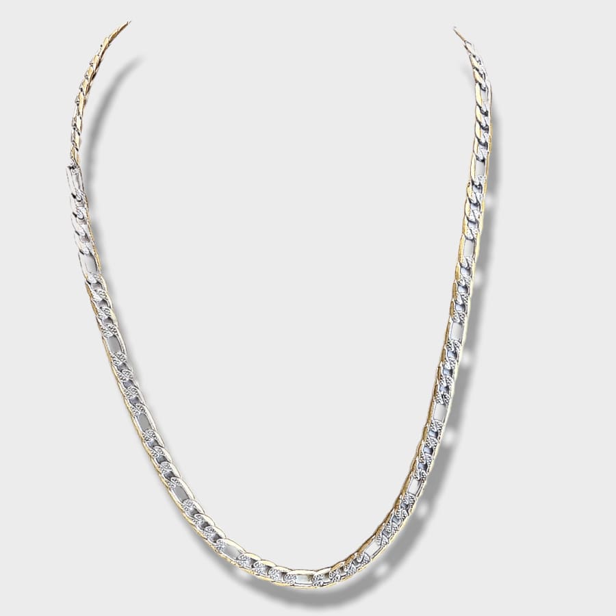 Flat figaro stainless steel and gold plated 6.5mm chain chains