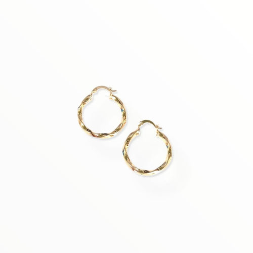 Flat torsal hoop earrings in 18k of gold plated earrings