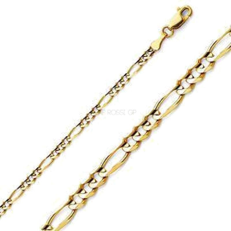 Flattened figaro diamond cut 4mm 18k gold plated chain chains