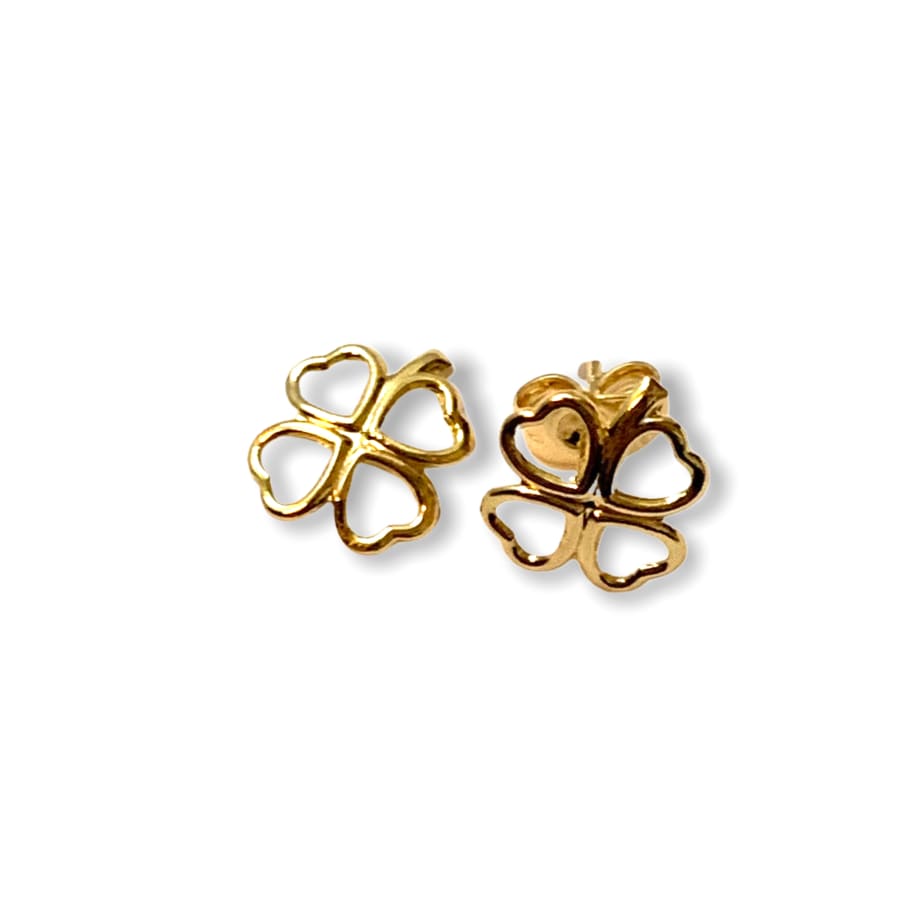 Flor heart studs earrings in 18k of gold plated earrings