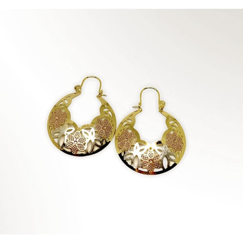 Flor hoop earrings in 18kts of gold plated