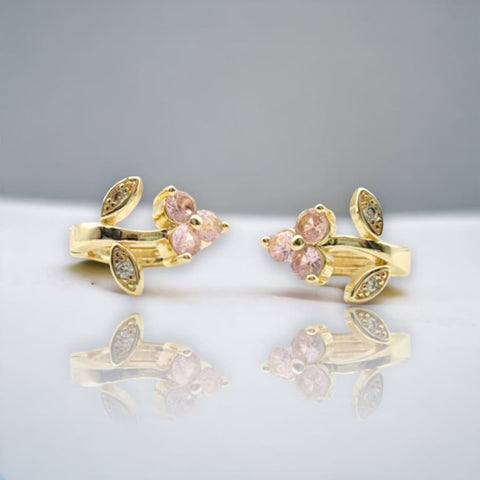 Cz earrings studs 18kts of gold plated