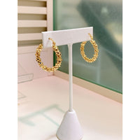 Gold petals beaded hoops in 18kts of gold plated earrings