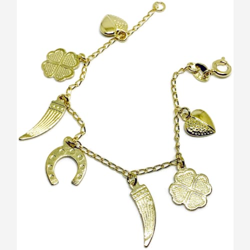 Good luck baby charm bracelet 18kts of gold plated bracelet