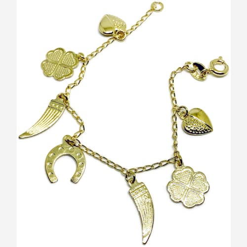 Good luck baby charm bracelet 18kts of gold plated