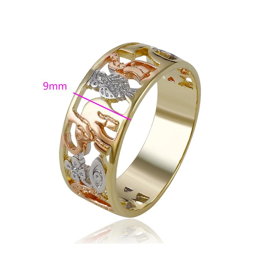 Amazon.com: Good Luck Charms Fine 14k Tri-tone Gold Open Design Ring (Size  4): Clothing, Shoes & Jewelry