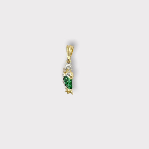 Green rope san judas 25mm pendant in 18kts of gold plated charms