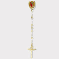 Guadalupe colorful portrait gold plated rosary necklace rosary