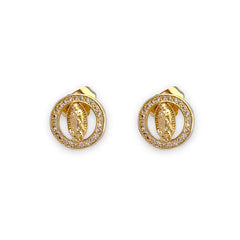Guadalupe cz round studs earrings in 18k of gold plated earrings