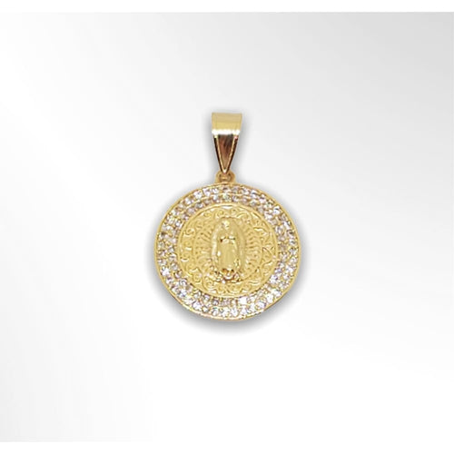 Guadalupe pendant of gold plated charms