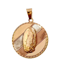 Guadalupe virgin medal 18kts of tricolor gold plated guadalupep charms & pendants