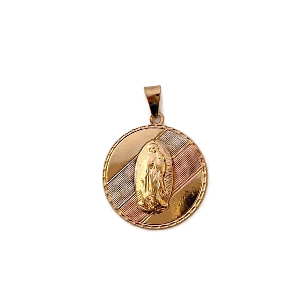 Guadalupe virgin medal 18kts of tricolor gold plated guadalupep charms & pendants