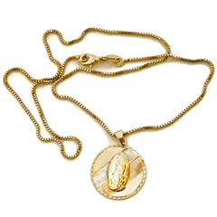 Guadalupe virgin medal 18kts of tricolor gold plated guadalupep charms & pendants