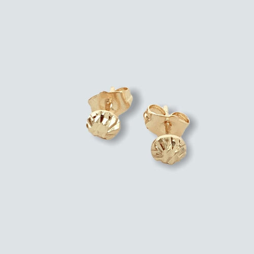 Half circle diamond cut 8mm studs earrings in 18k of gold plated earrings