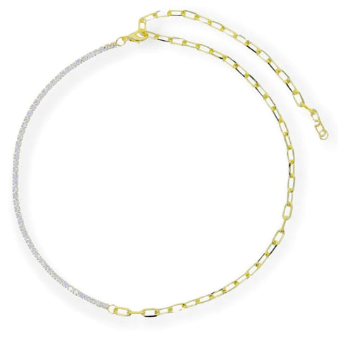 Kara stainless steel 18k gold plated triple layer necklace