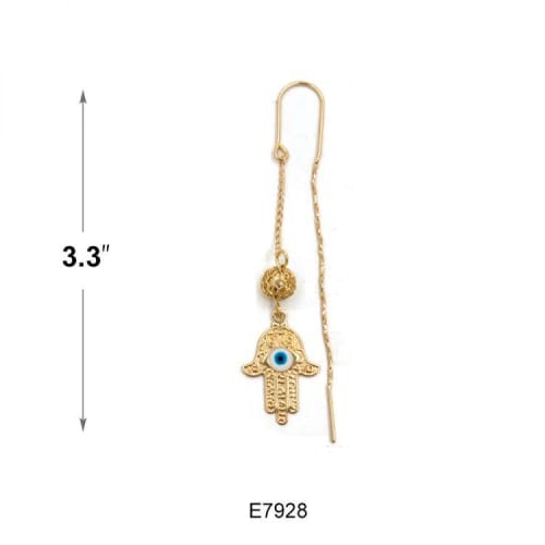 Hamsa hands threaders earrings 18k of gold - filled earrings