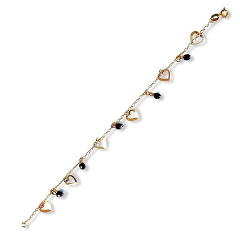 Dotted triple chains anklet 18k of gold plated