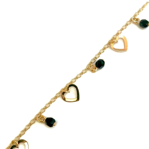 Heart charm design anklet 18kts of gold plated 10 anklet