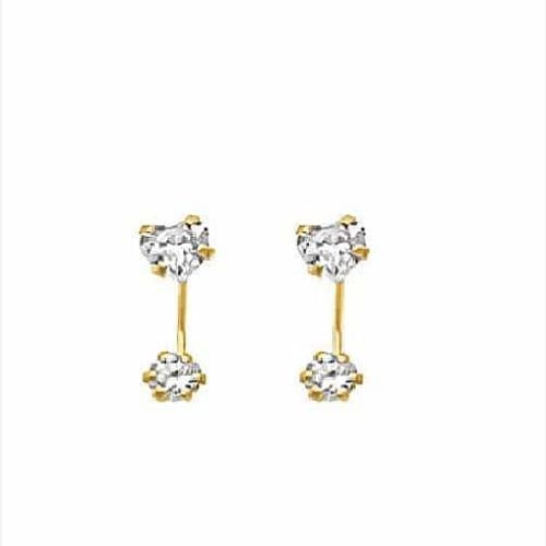 Heart curb threader backs post studs earrings in solid gold – Raf Rossi ...