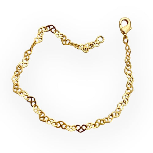 Heart links bracelet in 18k of gold filled