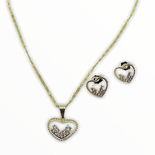 Heart set in 18kts of gold plated