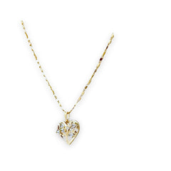Heart shape cz tree of life gold - filled piece earrings