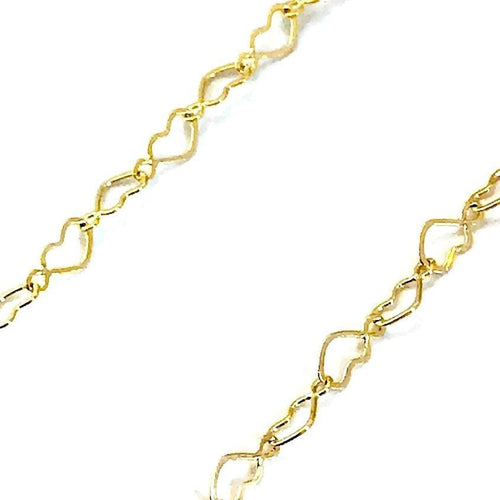 Heart shape link 18k gold plated chain chains