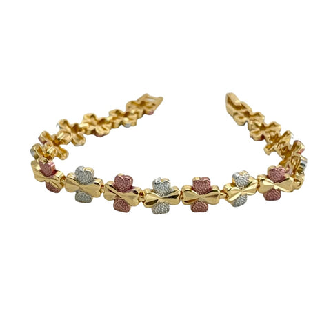 Elephant with blue evil eye beads bracelet 18k of gold plated