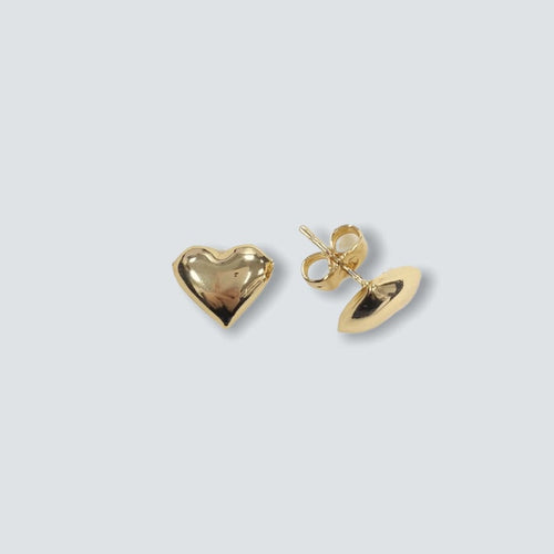Heart studs earrings in 18k of gold plated earrings