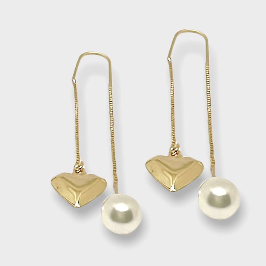 Heart threaders 18k of gold plated earrings earrings