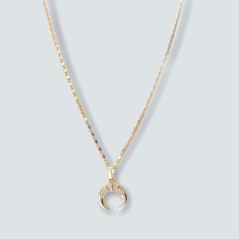Half moon necklace 18k of gold plated chain