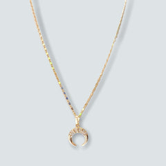 Horn necklace 18k of gold plated chain chains