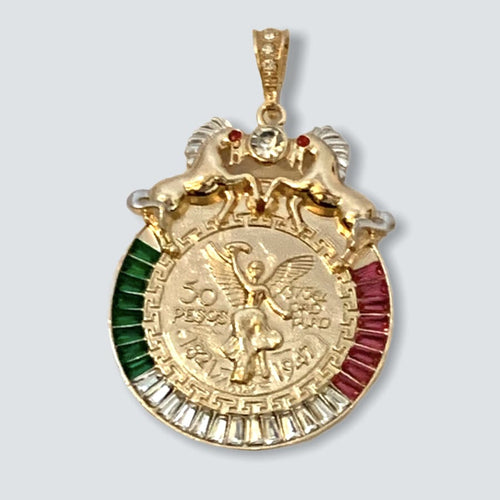 Horse centenary pendant in 18kts of gold plated charms