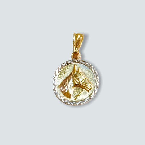Green rope san judas 25mm pendant in 18kts of gold plated