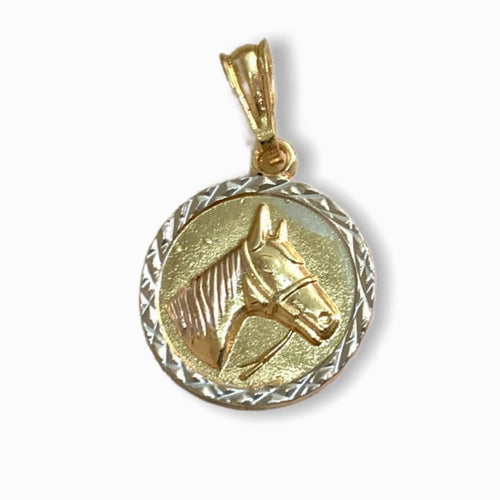 Horse pendant in 18kts of gold plated charms