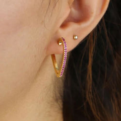 I love me heart huggies earrings earrings