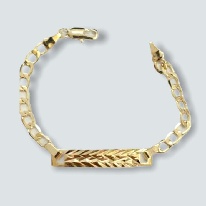 Id diamond cut kids size of gold plated 6.5 bracelets