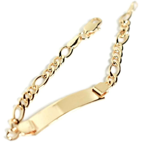 Personalized figaro id bracelet 18kts of gold plated