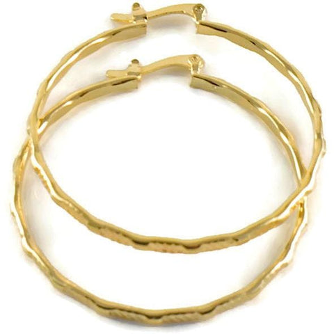Rope 50cm gold plated earrings hoops