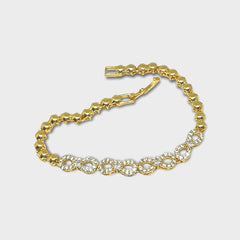 Infinity cz bracelet in 18kts of gold plated 7.5” bracelets