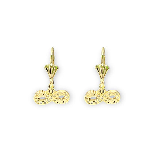 Infinity lever-back 18k of gold plated earrings