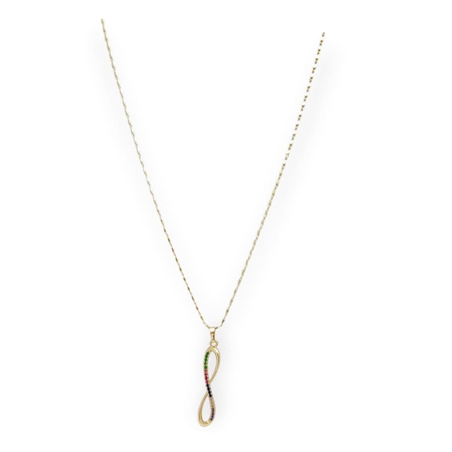 Infinity multicolor necklace in 18k of gold plated chains
