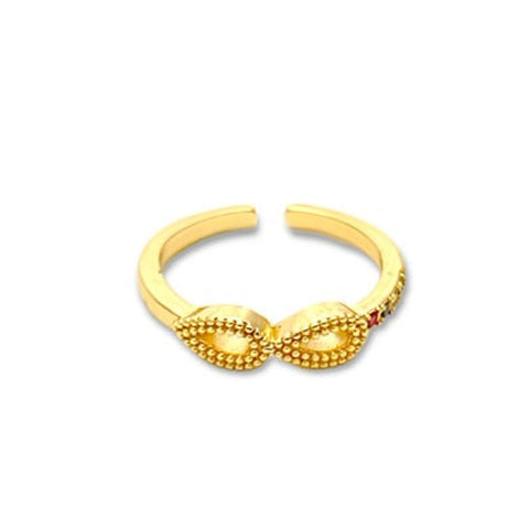 Dainty infinity ring open size in 18k of gold plated