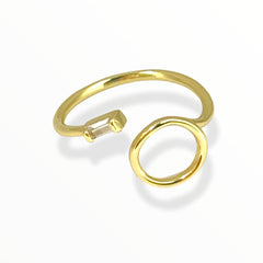 Io open size ring 18k of gold plated rings