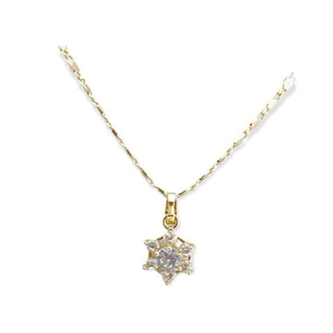 Girl color stone charm pendant necklace in of 14k of gold plated